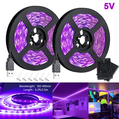 UV LED Black Light Ultraviolet Strip USB Battery Bar Disco Club Party Blacklight • £9.47