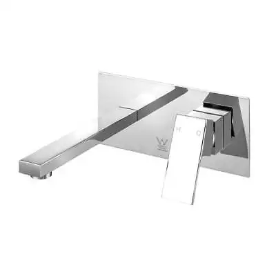 Cefito WELS Bathroom Tap Wall Square Silver Basin Mixer Taps Vanity Brass Faucet • $63.25