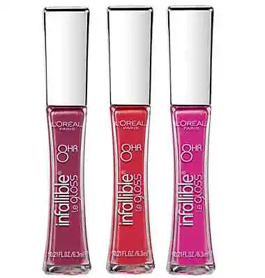 L'oreal Infallible Le Gloss 8hr Lip Gloss Full Size Sealed Please Choose Shade • £9.99