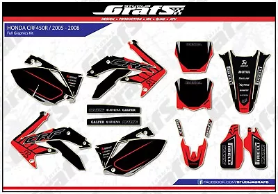 2005 2006 2007 2008 CRF 450R Graphics Kit For HONDA CRF450R 450 R Decals Sticker • $149