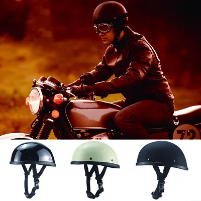 Motorcycle FLAT DOT Beanie Half Helmet • $27.79