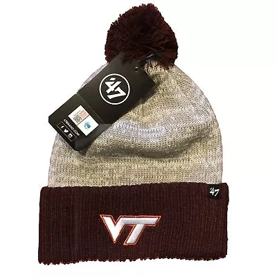 Virgina Tech VT Hokies Beanie 47 Brand College NCAA Winter Pom Pom Hat Cap New • $13.55