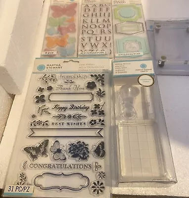 Mixed Lot Of Martha Stewart Clear Acrylic Stamp Mounts &  Clear Stamps • $18