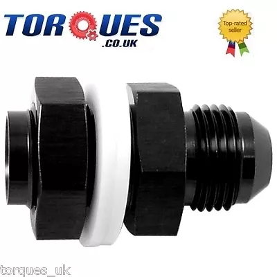 AN-6 6AN Fuel Cell Tank Adapter Bulkhead Fitting Black • £8.49