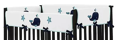 $18.99 • Buy Blue Whale Front/Side Rail Guard Crib Cover Baby Teething Protector Wrap