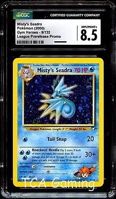 CGC 8.5 NM-MINT+ Misty's Seadra 9/132 PRERELEASE Gym HOLO PROMO Pokemon Card • $34.99