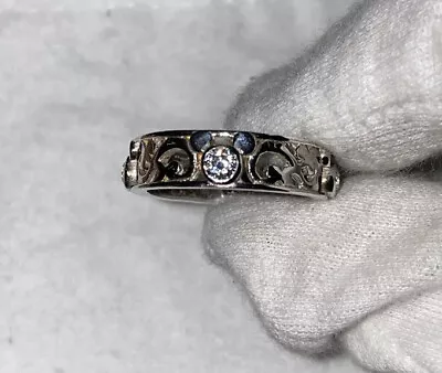 Unisex Disney Parks Exclusive .925 Sterling Silver & Cubic Filigree Ring Sz. 9 • $75