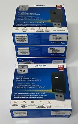 LOT OF 4 LinkSys AC600 (WUSB6100M) MU-MIMO Max-Stream Wifi Micro USB Adapter • $29.99