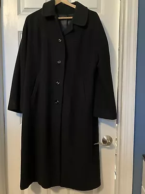 Vintage Women’s 100% Cashmere Long Coat Black Sz M Rare Find Vintage • $76