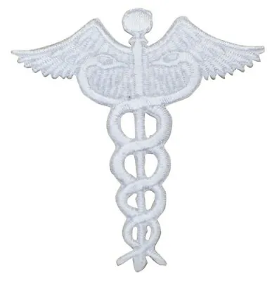 Caduceus Applique Patch - Doctor Nurse EMT Paramedic Medical 2.5  (Iron On) • $2.95