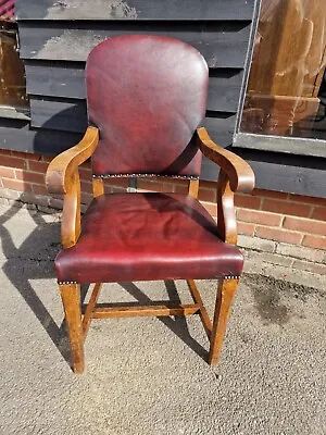 Vintage Faux Leather Seat Carver Chair / Desk Chair • £70