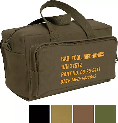 Canvas Mechanics Tool Bag Stamped Stencil W/Heavy Duty Zip Pockets 11  X 7  X 6  • $23.99