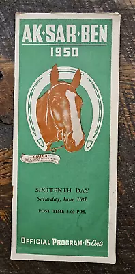 1950 Ak-Sar-Ben Horse Racing Program - Be Fearless In Man O' War Handicap • $14.95