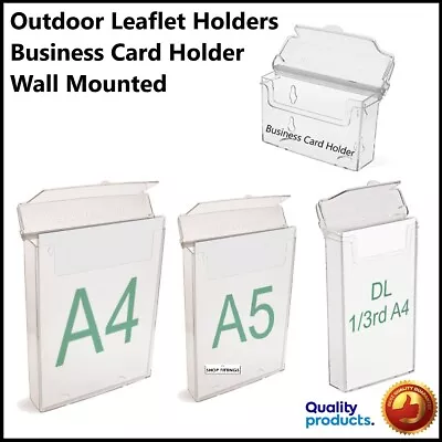 A4A5 & Trifold Outdoor Leaflet Holders Waterproof Dispenser Exterior Display • £102.34