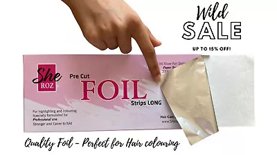 Pre Cut Foil Strips For Hair Colouring Tinting & Dyes 100 X Long Sheets • £5.99