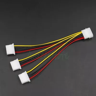 PC Molex 4 Pin To 3X 4pin (M/F) IDE Connector Extension Fan Power Supply Cable  • $7.99