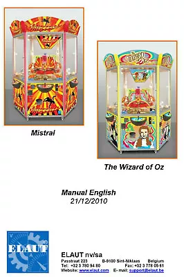 Elaut - Wizard Of Oz Coin Pusher Manual - Coin Operated - Free Next Day Delivery • £19.99