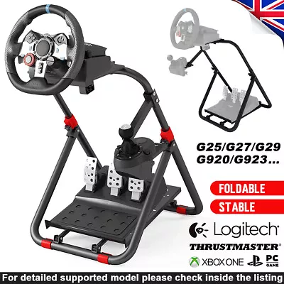 Racing Simulator Steering Wheel Stand Logitech G920 Thrustmaster Gear Shifter UK • £65.59