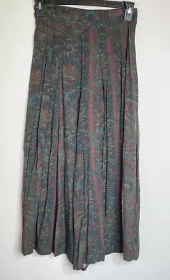 Vtg Outback Red Womens Capri Palazzo Pants Size 10 Green Paisley Skirt Look 90s • $14.36