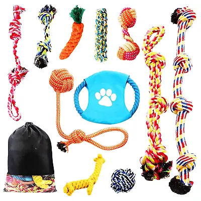 Dog Chew Toys For Aggressive Chewers Bundle Rope Knot Puppy Toys Strong Tough • £7.99