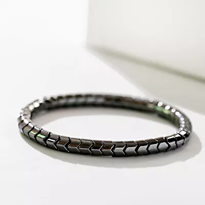 Charm Mens Black Hematite Alloy Link Bracelets Wristband Cuff Fashion Jewellery • $6.99