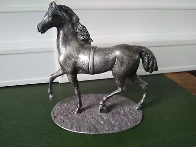 White Metal Silver Coloured Horse Figure Ornament. • £10.99