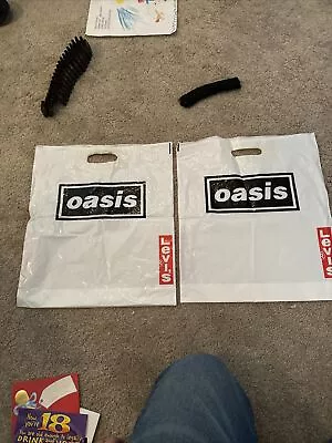 Oasis Levi Carrier Bag Memorabilia Merch From Knebworth - Pair (x2) • £10