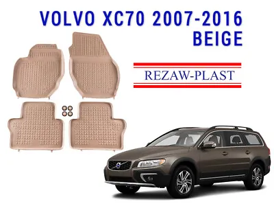 Floor Mats For Volvo XC70 2008-2016 2 Rows All Weather Rubber Mat Set Beige Odor • $119.99