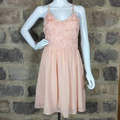 Ya Los Angeles Dress Woman's Size Large Light Pink Crossover Strap Fit And Flare • $36.99