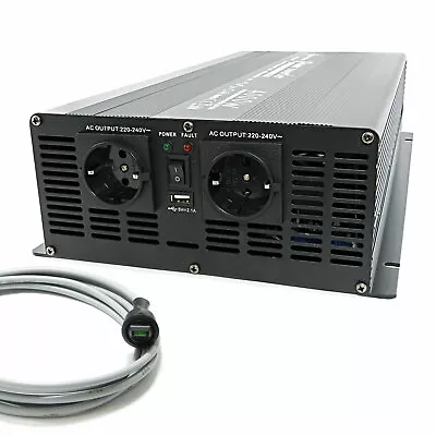 Voltage Converter Inverter 24V 230V 4000 / 8000 Watts Incl. Cable Remote Control NEW • £308.14