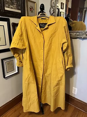 Vintage ANNE KLEIN II Coat Women’s Full Length Mustard Yellow Size 10 Flowy • $65