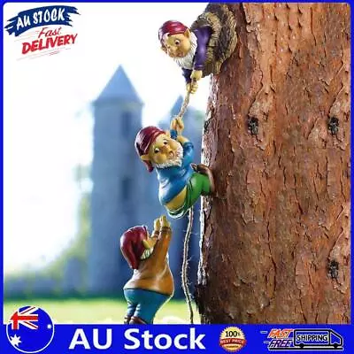 AU Garden Gnome Resin Gnome Tree Hugger Ornament Dwarf Statue For Garden Decorat • $12.39