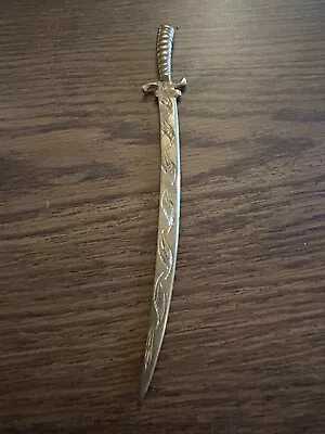 VINTAGE BRASS Mini Sword  LETTER OPENER- Ornate Design • $14