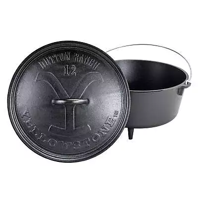 8 Quart Seasoned Cast Iron Power Y Deep Camp Dutch Oven 12 Inch Diameter • $89.91