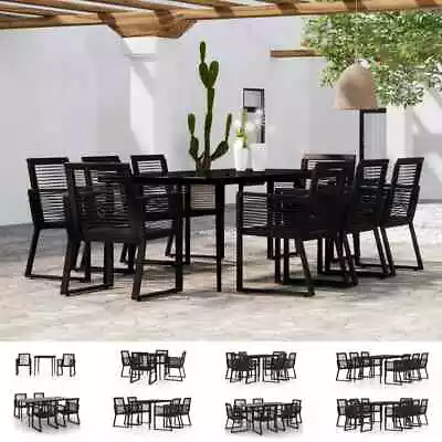 Garden Dining Set Black Outdoor Furniture 3/5/7/9 Piece Multi Sizes VidaXL • £494.16