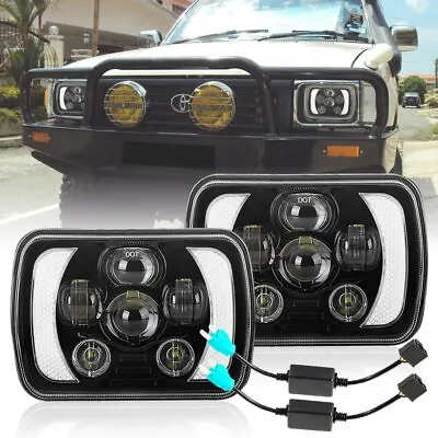 7x6'' 5x7'' Inch LED Headlights HI/LO/DRL + Adapters For 1983-2004 Toyota Hilux • $89.95