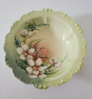 J.P.L. France J Pouyat Limoges France Serving Bowl  Green And Pink Floral  • $15