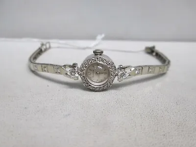 $850 • Buy Vintage 14k Gold Bulova Ladies Wrist Watch With Diamonds
