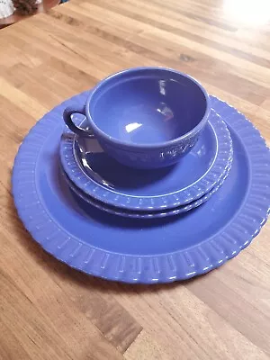 Vintage Vistosa Taylor Smith & Taylor Cobalt - 1 Plate 1 Lunch 1 Cup & Saucer • $21.25