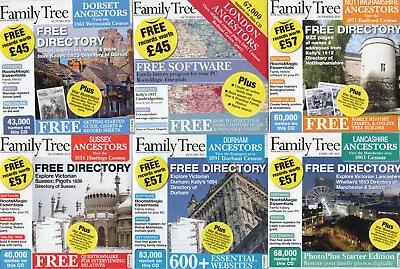 6 FAMILY TREE MAGAZINE GENEALOGY CDs (SET 1) • £10