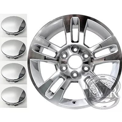 New Set Of 4 Center Caps For 18  Alloy Wheel On Chevy Silverado Tahoe Suburban • $29.96