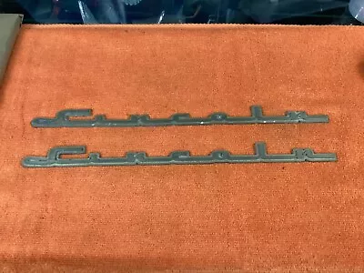 Original Pair VINTAGE 1956 LINCOLN EMBLEM SCRIPT OEM 14-7/8” Lower Back Panel • $89.96