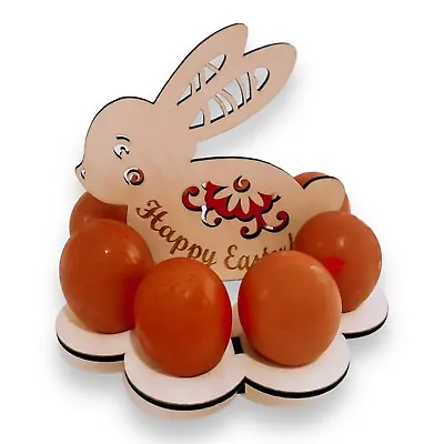 Personalised Wooden Easter Bunny Egg Holder Decoration Gift 2024 • £7.49