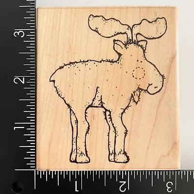 DOTS Unis The Moose Q203 Wood Mounted Rubber Stamp • $4.79