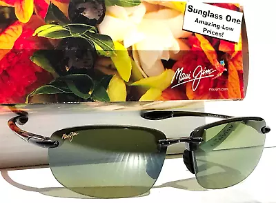 NEW Maui Jim HOOKIPA Smoke Grey POLARIZED HT Green/Grey Lens Sunglass HT407N-11 • $217.88