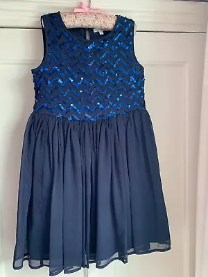£4.99 • Buy Girl’s 7-8 Year Blue Zoo Blue Sequin Bodice Party Dress