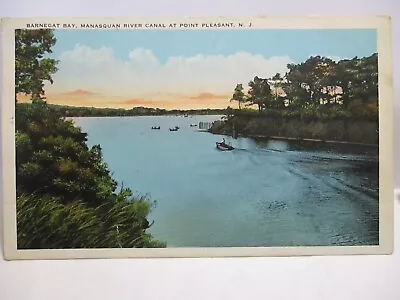 1935 Postcard   Barnegat Bay Manasquan River Canal At Point Pleasant Nj   Boats • $0.99