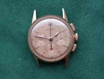 Lemania 18k Rose Gold Chronograph Cal CH27 Vintage Watch Running CH 27 Omega 321 • $620