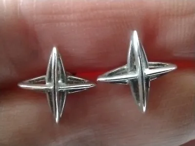 Ola Gorie North Star Cross Sterling Silver Stud Earrings • £75