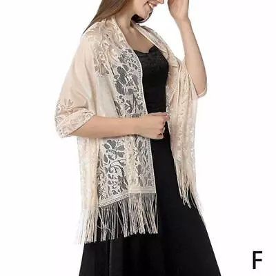 Soft Lace Wraps Wedding Wrap Scarf Pashmina Tulle Evening Shawl Ups Cover S3H8 • £5.46